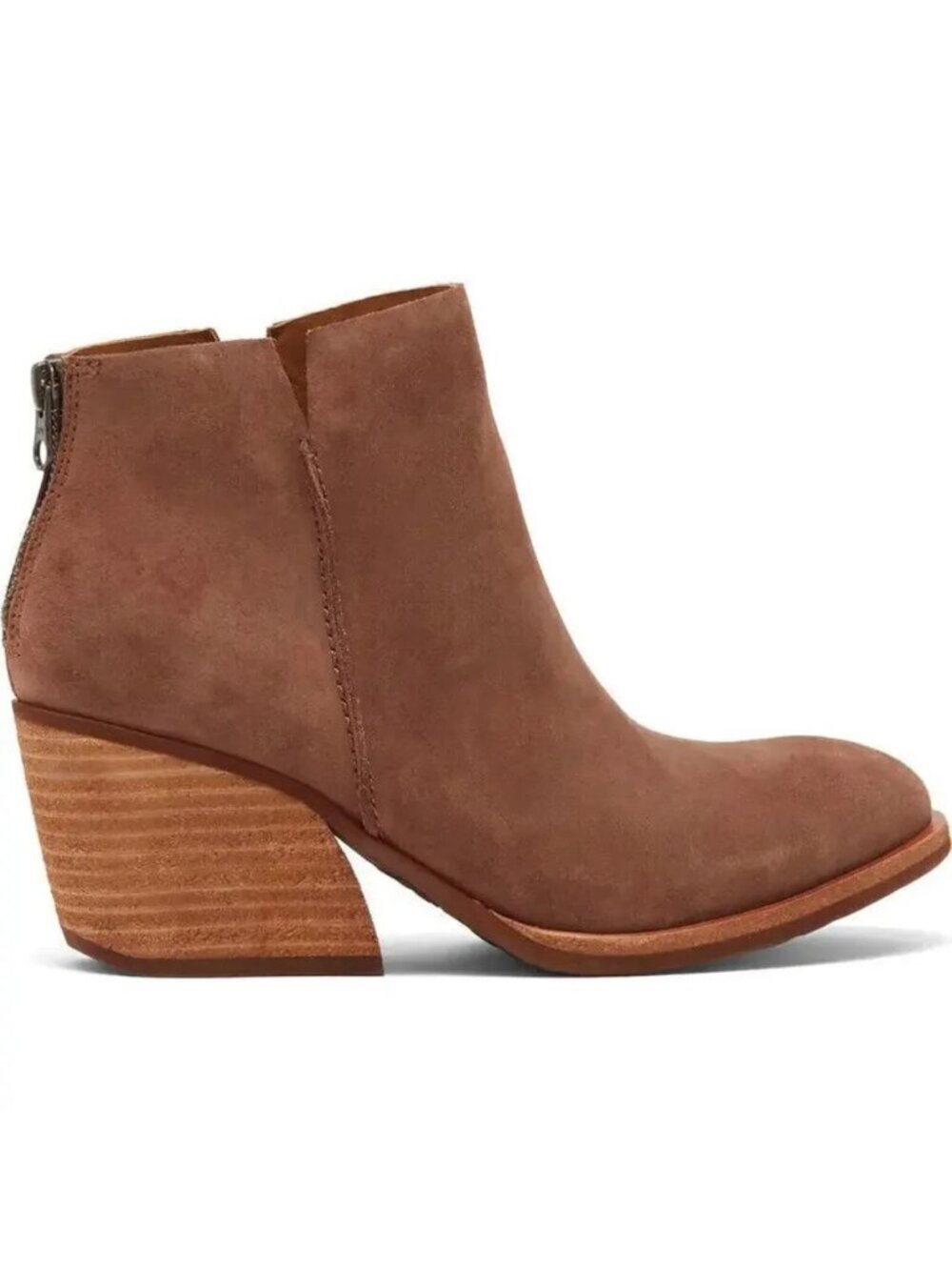 Kork-Ease Bootie 10 Brown ankle boots suede Fall Chandra Chunky Heel Block ZIp